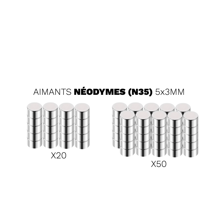 Aimants N35 (5x3mm) - Compatibles avec socles et plateaux de mouvement du site
